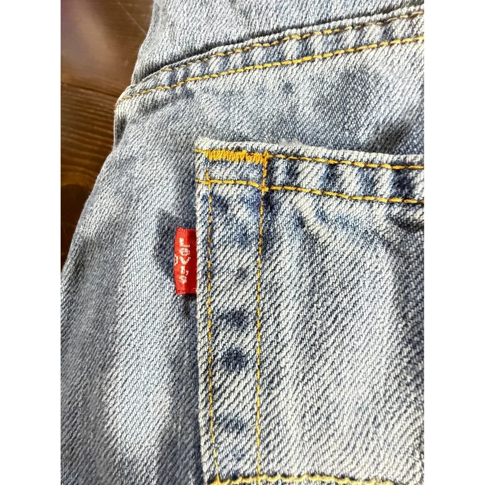 Levis 505‎ Regular Fit Light Wash Blue Denim Jeans Mens 38x30